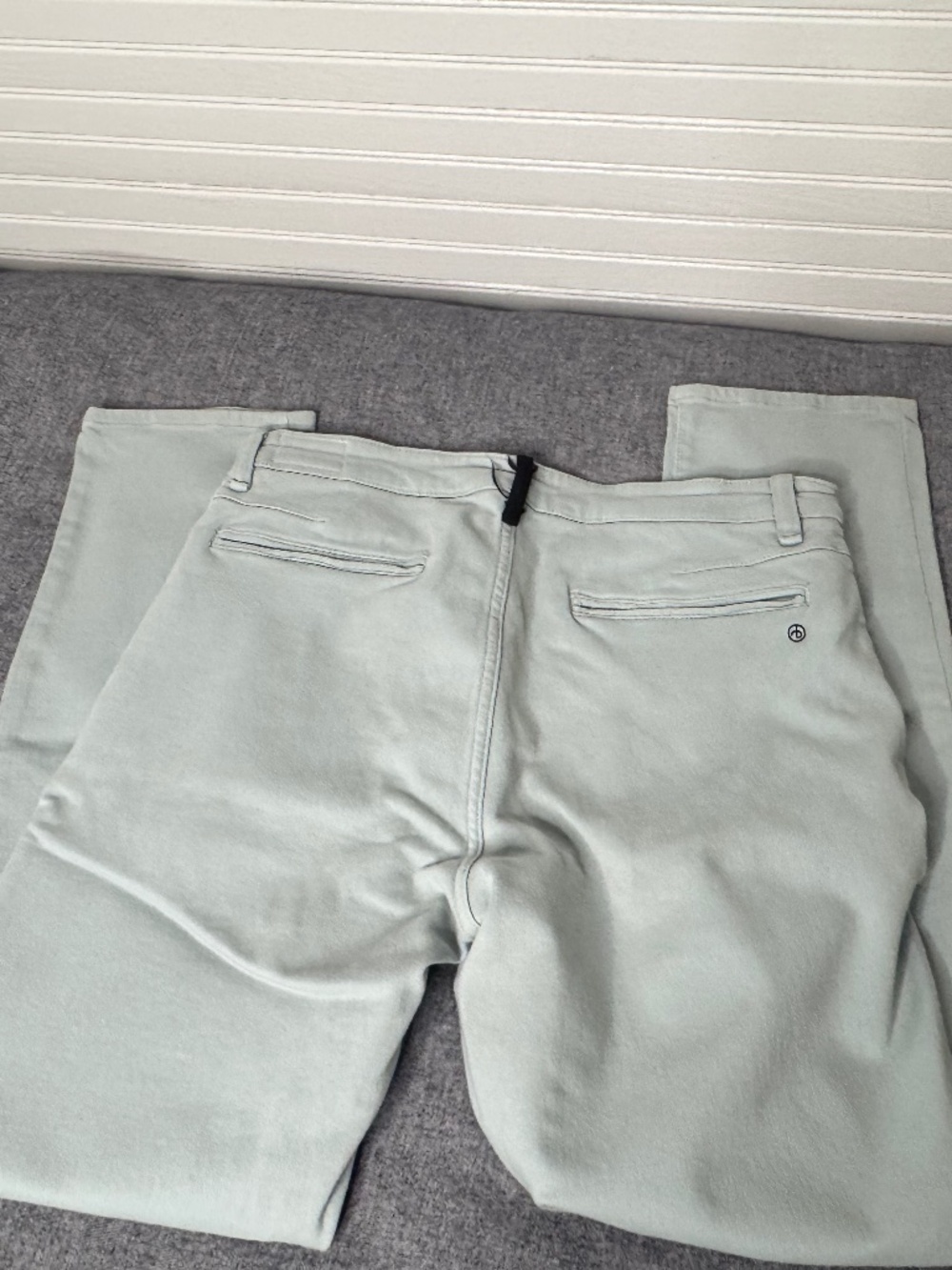 Rag & Bone Mens 34 Desert Blue Pants Stretch Cotton Chino 35x32 Made in Turkey